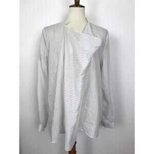 Liviana Conti Top Multicolor Striped Semi Sheer Pullover